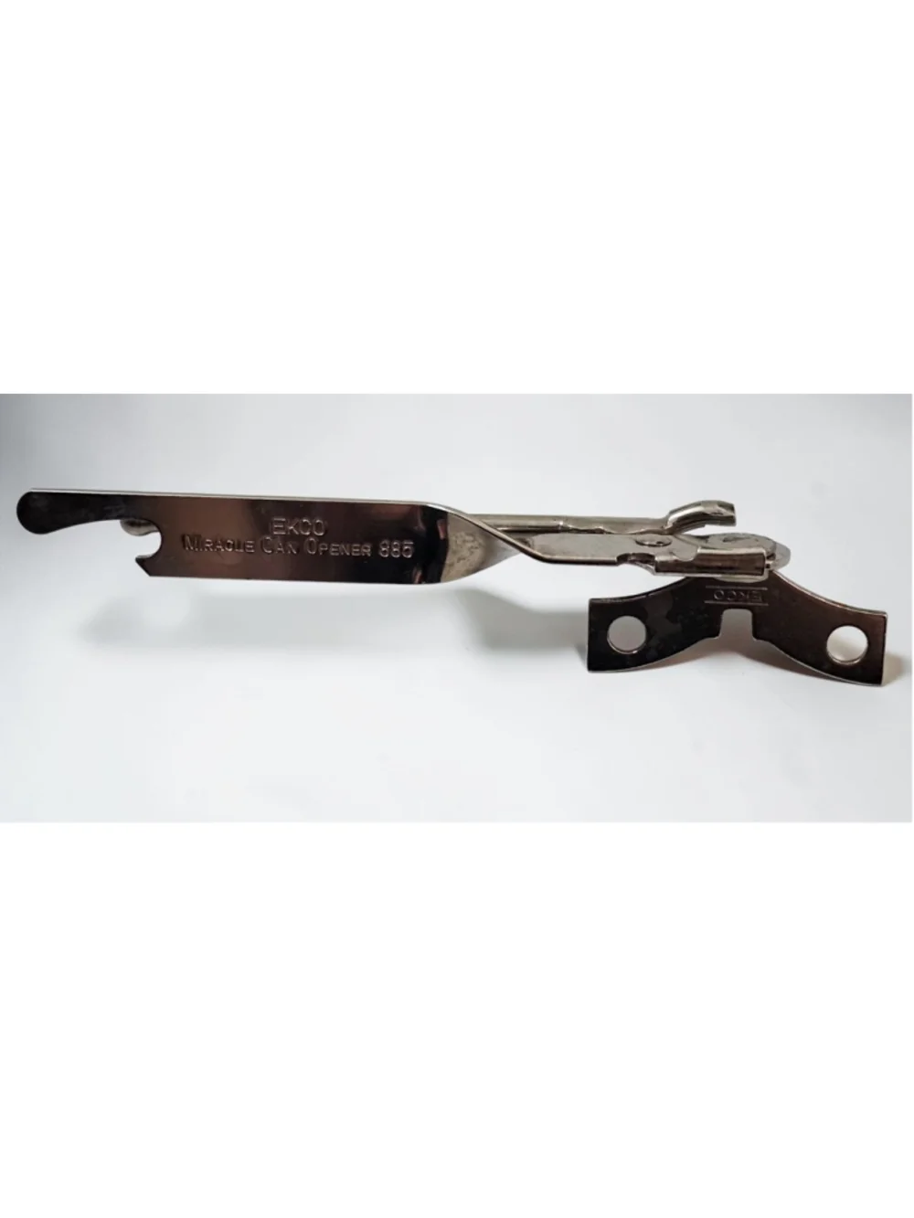 Vintage 1960s EKCO Miracle Can Opener 885 USA Chrome Metal Kitchen Tool
